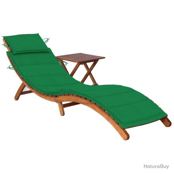 Transat chaise longue bain de soleil lit de jardin terrasse meuble d'ext�rieur avec table et coussi