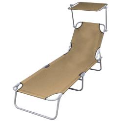 Transat chaise longue bain de soleil lit de jardin terrasse meuble d'ext&eacute;rieur pliable avec auvent