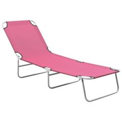 Transat chaise longue bain de soleil lit de jardin terrasse meuble d'ext&eacute;rieur pliable acier et tis