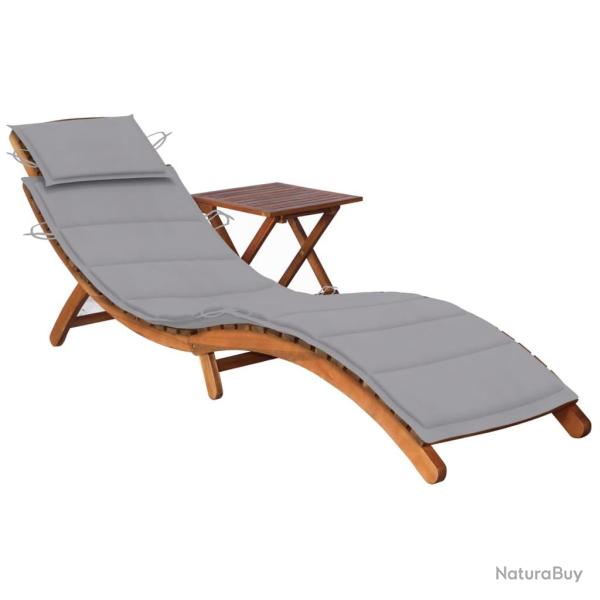 Transat chaise longue bain de soleil lit de jardin terrasse meuble d'ext�rieur avec table et coussi
