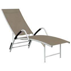 Transat chaise longue bain de soleil lit de jardin terrasse meuble d'ext&eacute;rieur textil&egrave;ne et alumini
