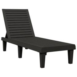 Transat chaise longue bain de soleil lit de jardin terrasse meuble d'ext&eacute;rieur 155 x 58 x 83 cm pol