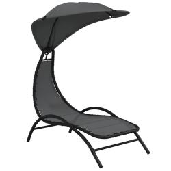 Transat chaise longue bain de soleil lit de jardin terrasse meuble d'ext&eacute;rieur et auvent 167 x 80 x