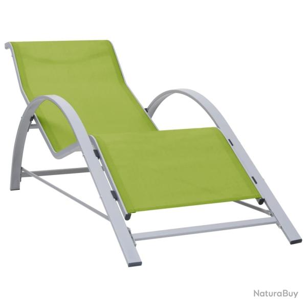 Transat chaise longue bain de soleil lit de jardin terrasse meuble d'ext�rieur textil�ne et alumini