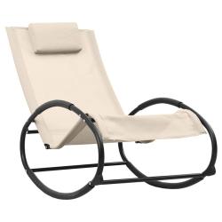 Transat chaise longue bain de soleil lit de jardin terrasse meuble d'ext&eacute;rieur 105,5 cm avec oreill