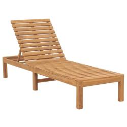 Transat chaise longue bain de soleil lit de jardin terrasse meuble d'ext&eacute;rieur bois de teck solide