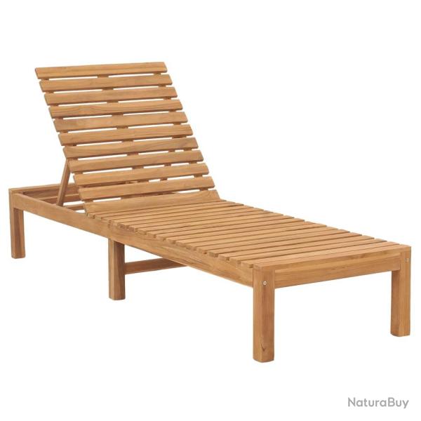 Transat chaise longue bain de soleil lit de jardin terrasse meuble d'ext�rieur bois de teck solide