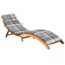 Transat chaise longue bain de soleil lit de jardin terrasse meuble d'ext&eacute;rieur avec coussin bois d'