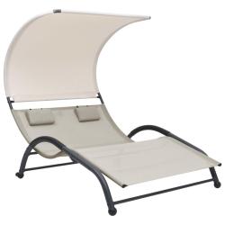 Transat chaise longue bain de soleil lit de jardin terrasse meuble d'ext&eacute;rieur double avec auvent t