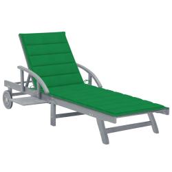 Transat chaise longue bain de soleil lit de jardin terrasse meuble d'ext&eacute;rieur 200 cm avec coussin