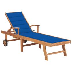 Transat chaise longue bain de soleil lit de jardin terrasse meuble d'ext&eacute;rieur 195 cm avec coussin