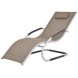 Transat chaise longue bain de soleil lit de jardin terrasse meuble d'ext&eacute;rieur avec oreiller alumin