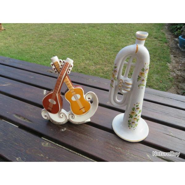 VINTAGE - Lot MUSIQUE - 2 bouteilles a liqueur Garnier (Vers 1960-70)