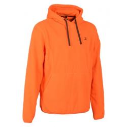 Sweat polaire shirt Percussion &agrave; capuche Kaki Orange