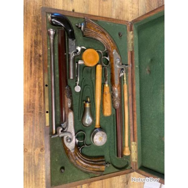 Coffret de pistolets de combat ou duel AURY A ST �TIENNE 2 eme  s�rie photos