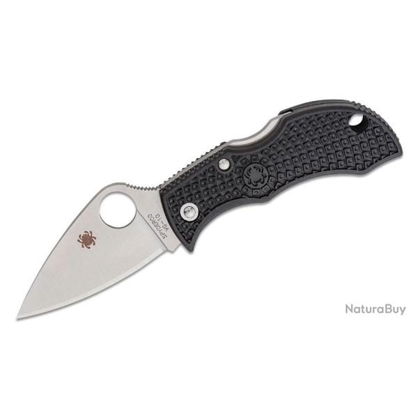 Couteau Spyderco Manbug Lame Acier VG10 Leaf Shaped Plain Manche FRN Lockback Japan SCMBKLFP