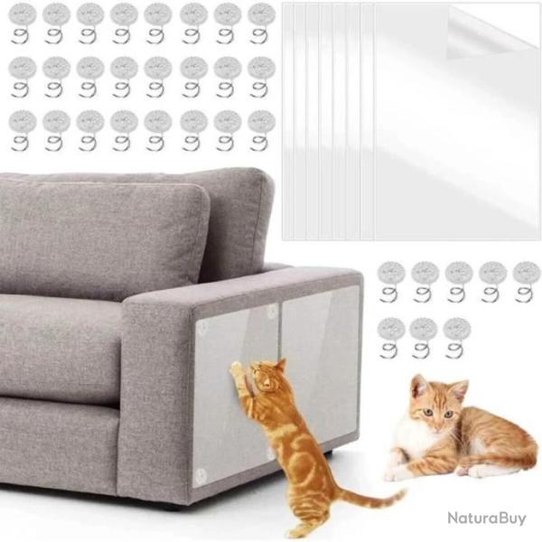 Protecteurs anti griffes meuble chat avec 32 Vis 8 PCS