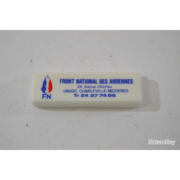 Brosse � dent cadeau FRONT NATIONAL DES ARDENNES Charleville-M�zi�res ann�es 1960 - 1980