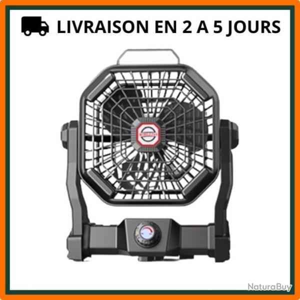 Ventilateur pour camping - LED - Batterie lithium 10400mAh - Livraison gratuit et rapide