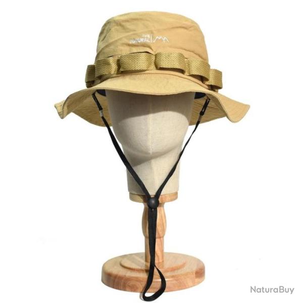 Chapeau d't en coton respirant avec attache - Tan