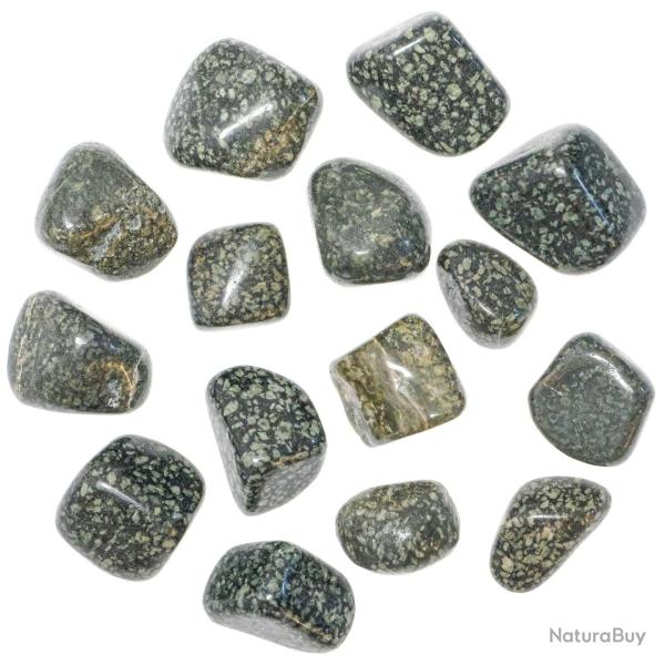 Pierres roul�es porphyre imp�rial vert - 2 � 3 cm - Lot de 2