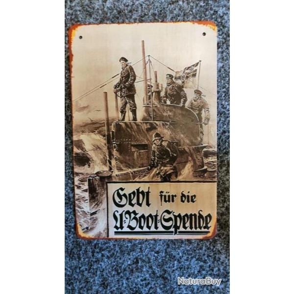 PLAQUE METAL U BOOT WW1 14/18