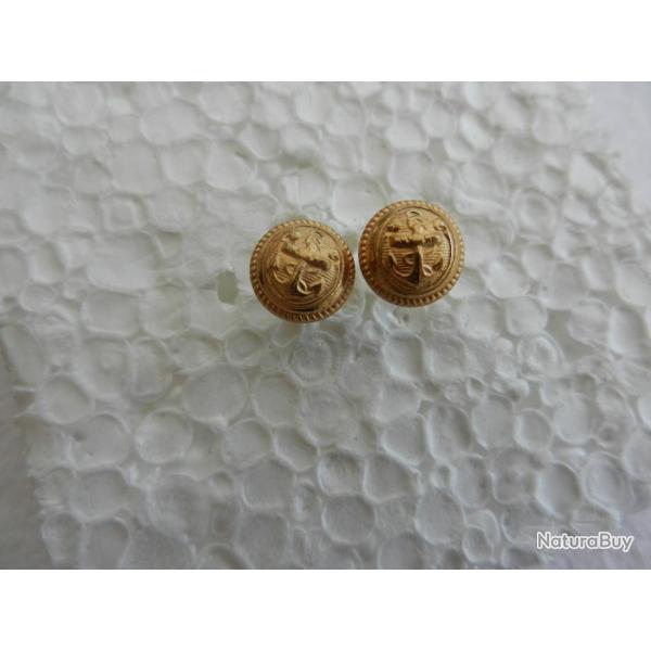paire de boutons de k�pi infanterie de marine TDM couleur or