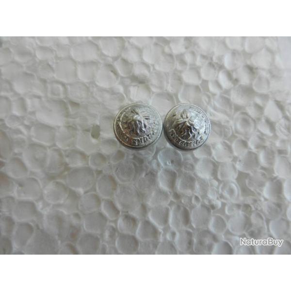 paire de boutons de k�pi pompiers troupe tout alu