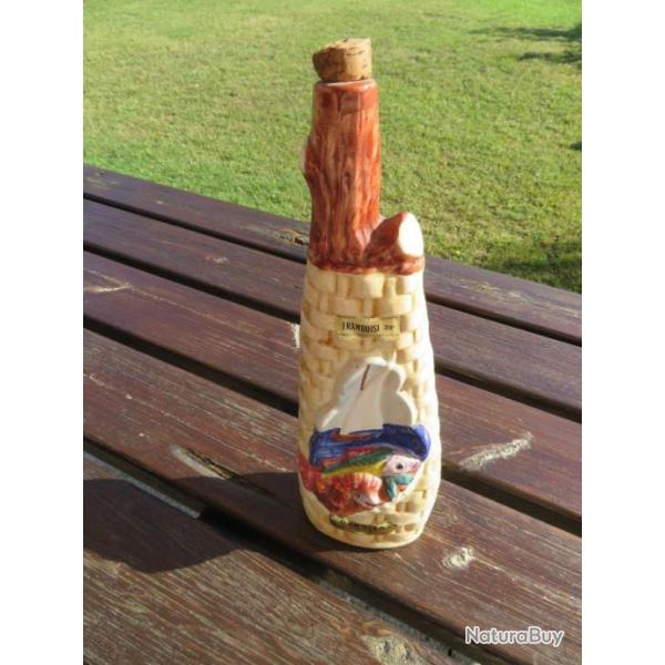 VINTAGE - Jolie bouteille a liqueur en barbotine de marque GARNIER - Enghien - PARIS (Vers 1970)