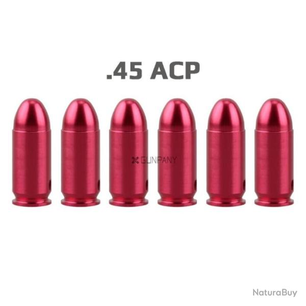 Douille amortisseur snap caps cartouche factice pour le tir � sec et le drill - 45ACP 6 pi�ces