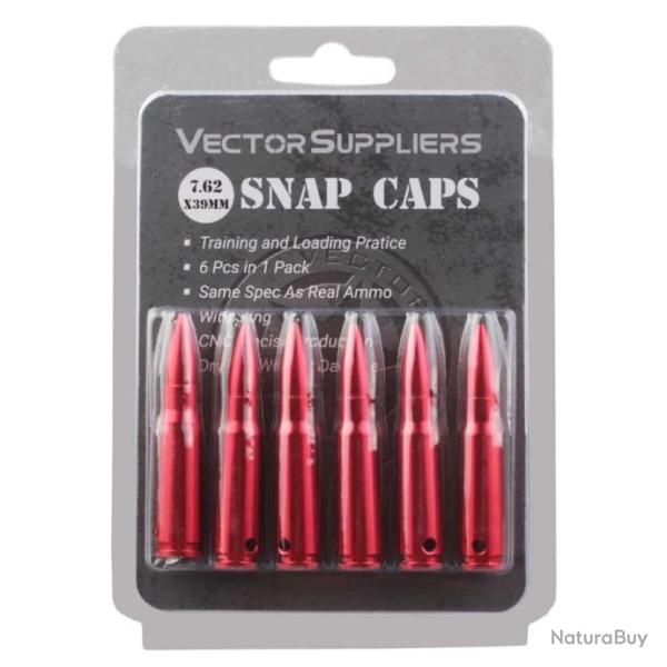 Douille amortisseur snap caps cartouche factice pour le tir � sec et le drill - 7,62x39 6 pi�ces