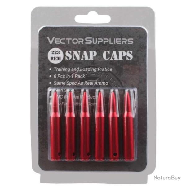 Douille amortisseur snap caps cartouche factice pour le tir � sec et le drill - 223 rem 6 pi�ces