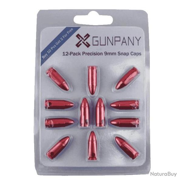 Douille amortisseur snap caps cartouche factice pour le tir � sec et le drill - 9mm 12 pi�ces