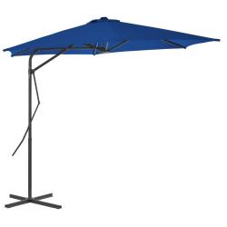Parasol d'ext&eacute;rieur avec m&acirc;t en acier 300 x 230 cm bleu 02_0008203