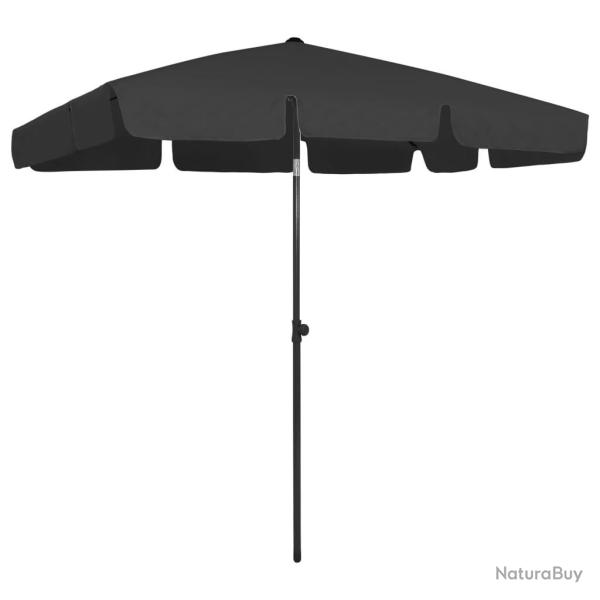Parasol de plage 200 x 125 cm noir 02_0008402