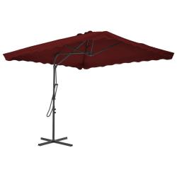 Parasol d'ext&eacute;rieur avec m&acirc;t en acier 250 x 250 x 230 cm bordeaux 02_0008204