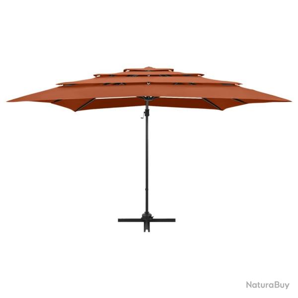 Parasol � 4 niveaux avec m�t en aluminium 250 x 250 cm orange 02_0008796