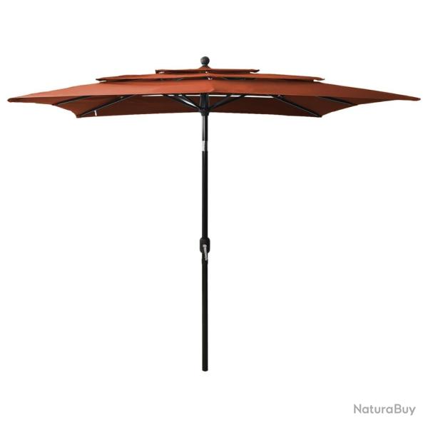 Parasol  3 niveaux avec mt en aluminium 2,5 x 2,5 m orange 02_0008774