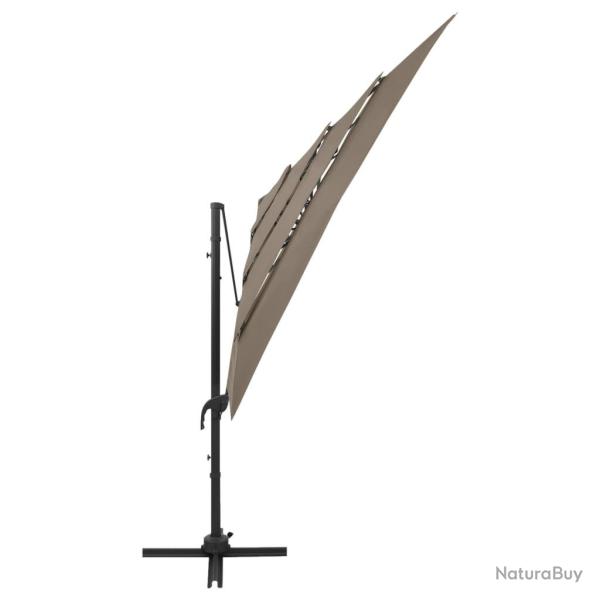 Parasol � 4 niveaux avec m�t en aluminium 250 x 250 cm taupe 02_0008794