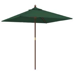 Parasol mobilier de jardin avec m&acirc;t en bois 198 x 198 x 231 cm vert 02_0008368