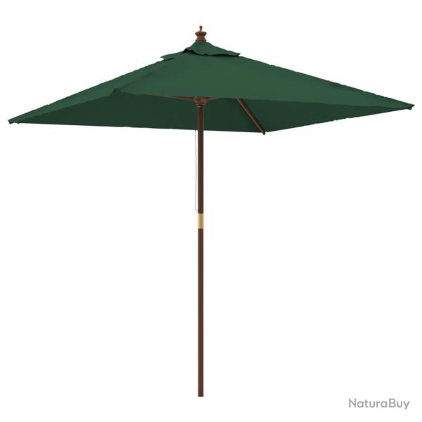 Parasol mobilier de jardin avec m�t en bois 198 x 198 x 231 cm vert 02_0008368