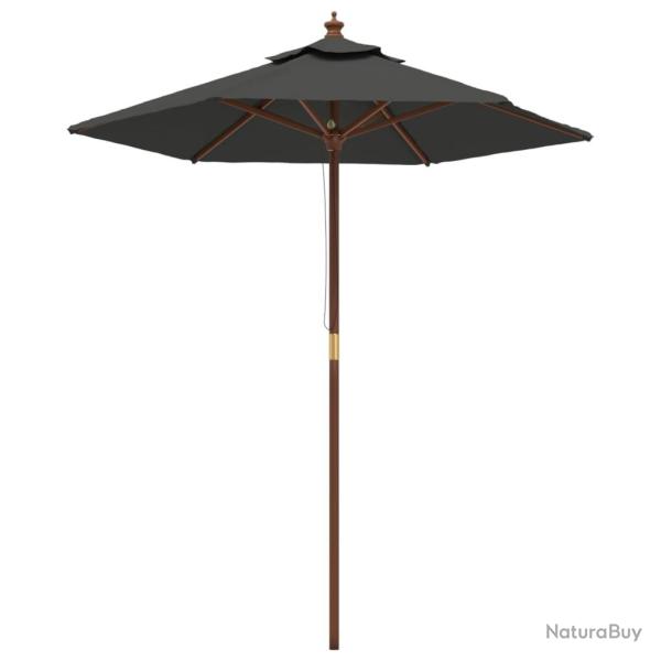 Parasol mobilier de jardin avec m�t en bois 196 x 231 cm anthracite 02_0008332