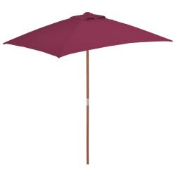 Parasol mobilier de jardin avec m&acirc;t en bois 150 x 200 cm bordeaux 02_0008110