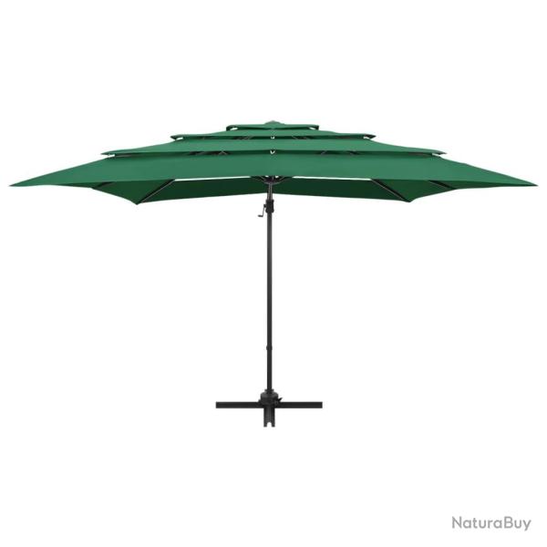 Parasol mobilier de jardin � 4 niveau x avec m�t en aluminium 250 x 250 cm vert 02_0008798