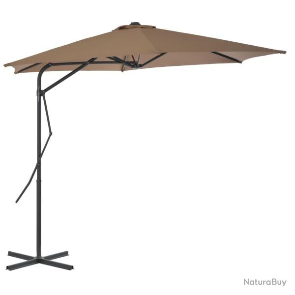 Parasol mobilier de jardin d'ext�rieur avec poteau en acier 300 cm taupe 02_0008276
