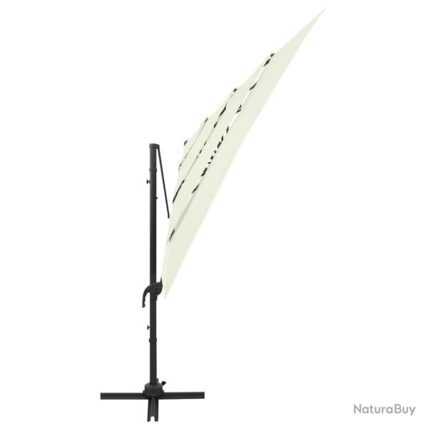 Parasol mobilier de jardin � 4 niveau x avec m�t en aluminium 250 x 250 cm sable 02_0008792