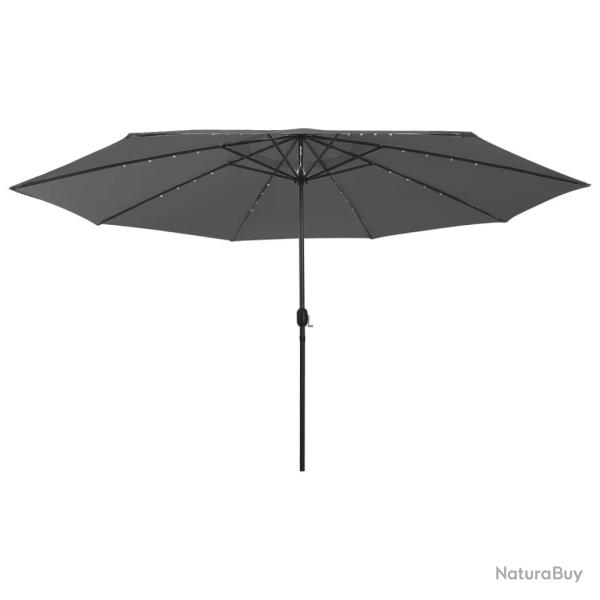 Parasol mobilier de jardin d'extrieur avec led et mt en mtal 400 cm anthracite 02_0008179