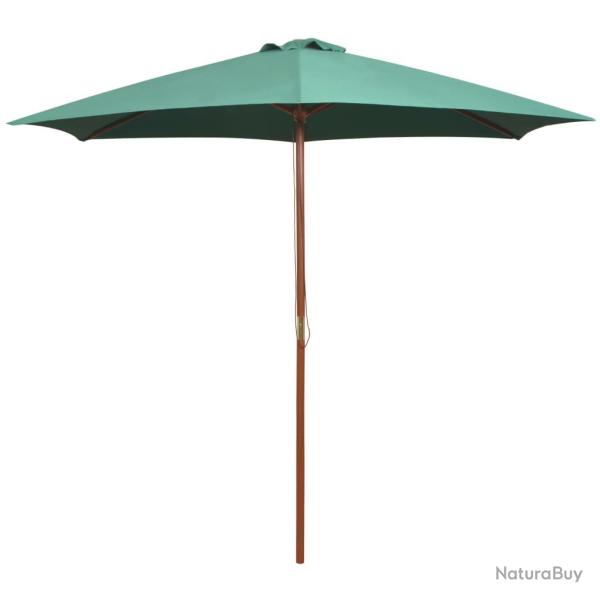 Parasol mobilier de jardin avec poteau en bois 270 x 270 cm vert 02_0008141