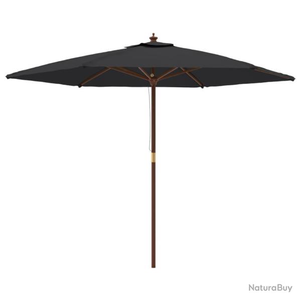Parasol mobilier de jardin de jardin avec mt en bois 299 x 240 cm noir 02_0008344
