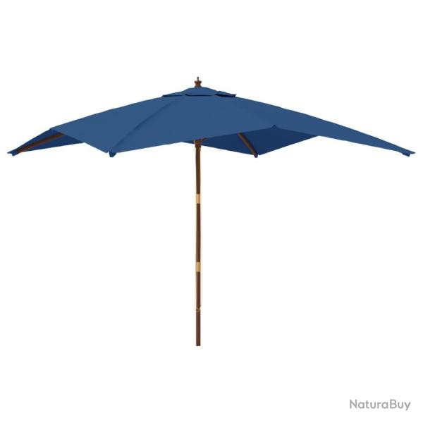 Parasol de jardin avec m�t en bois 300 x 300 x 273 cm bleu 02_0008340